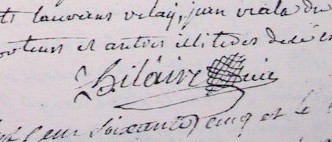 Signature du curé Hilaire