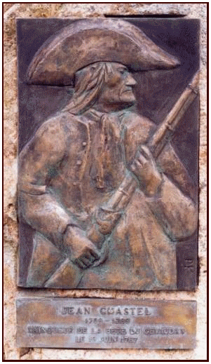 Stèle dédiée à Jean Chastel à l'entrée de La-Besseyre-Saint-Mary