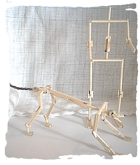 B�te et humain en allumettes